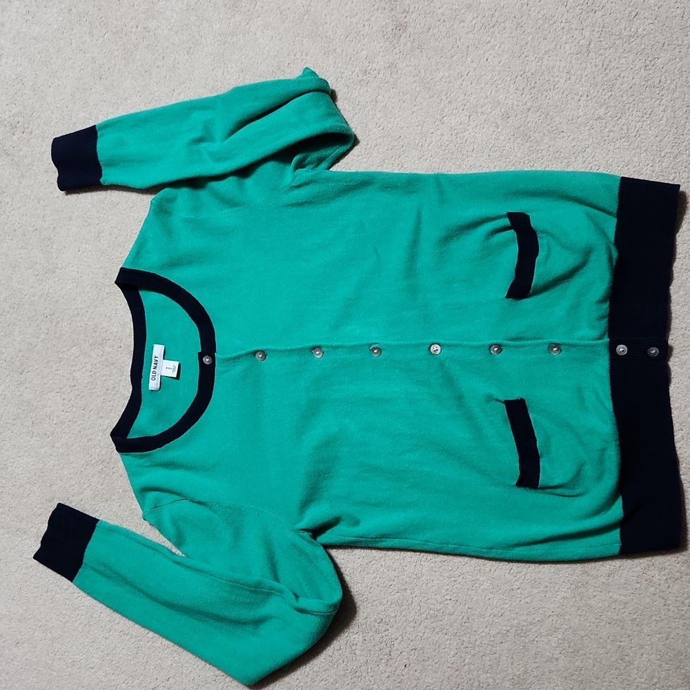 Vintage Old Navy Cardigan Green and Blue - Medium